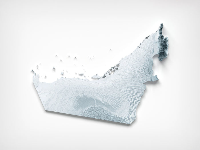 United Arab Emirates Topographic 3D Relief Map