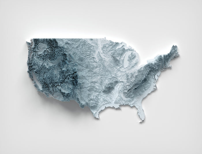 United States Topographic 3D Relief Map