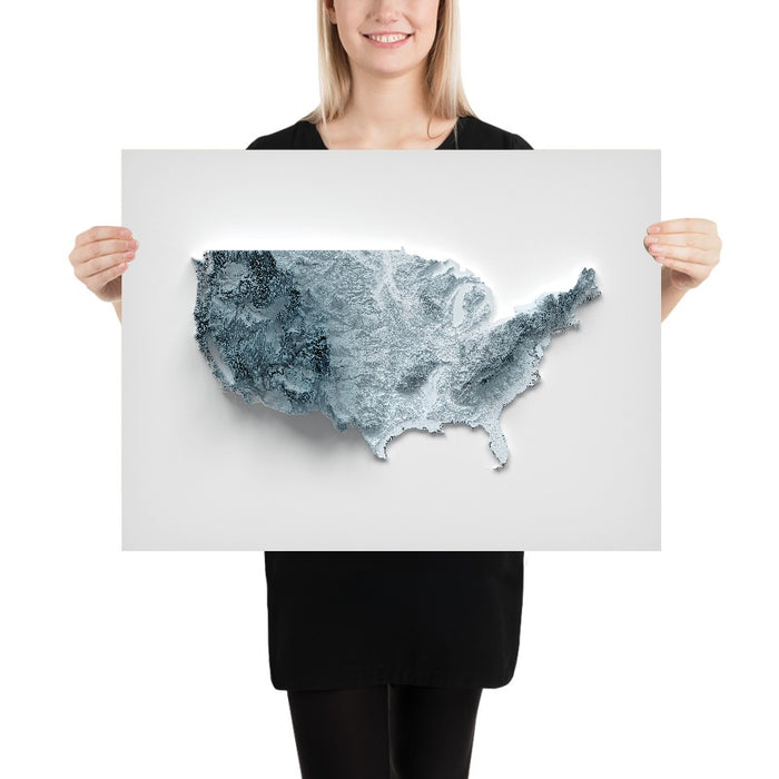 United States Topographic 3D Relief Map
