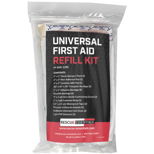 Universal First Aid Refill Kit, front of packaging