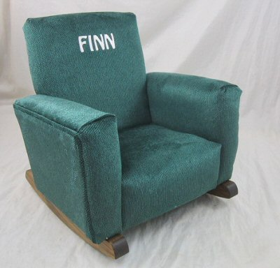Upholstered Rocker  Baby Blue Suede