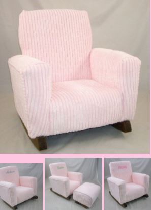 Upholstered Rocker Hot Pink Suede