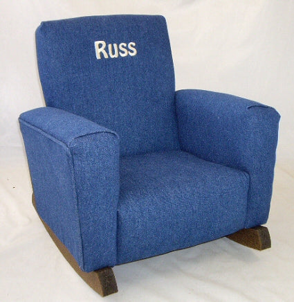Upholstered Rocker Navy Blue Minky