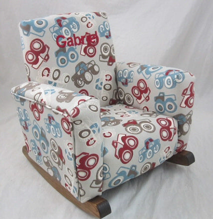 Upholstered Rocker Navy Blue Minky