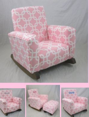 Upholstered Rocker Pink Suede