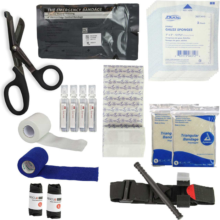 USCG Aircraft First Aid Refill Kit, contents laid out