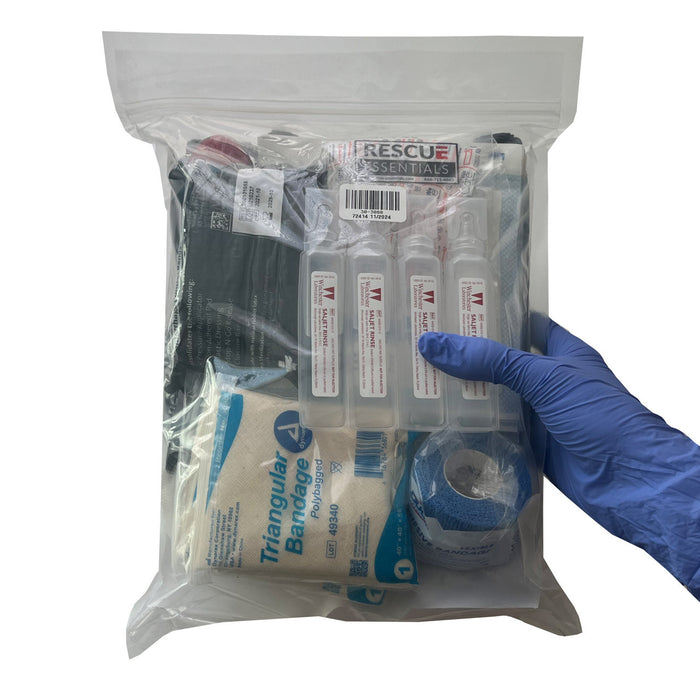 USCG Aircraft First Aid Refill Kit, in hand (back)