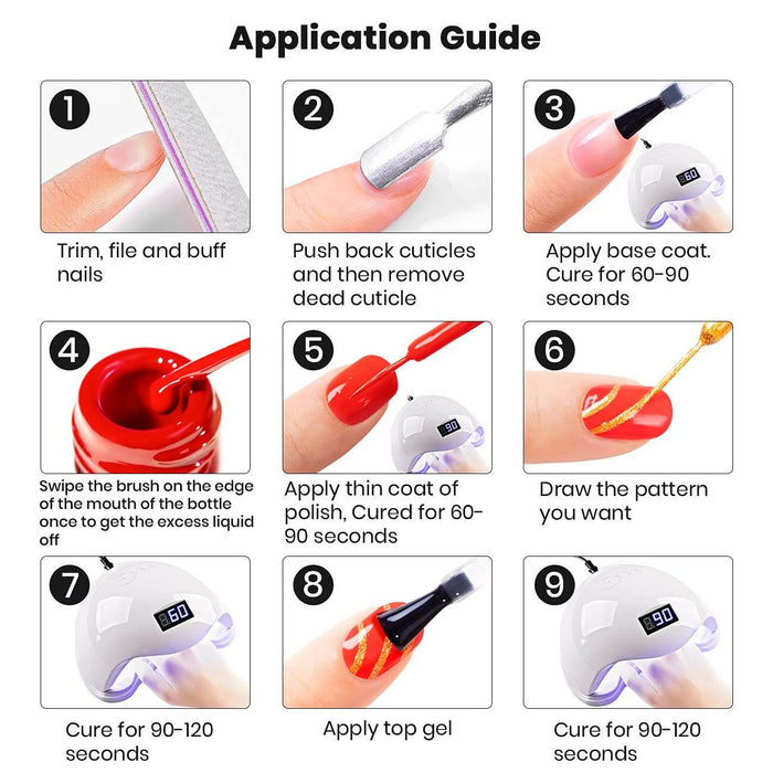 RARJSMValentine's Day 6 Colors Nail Art Gel Liner Set 8ml$19.99