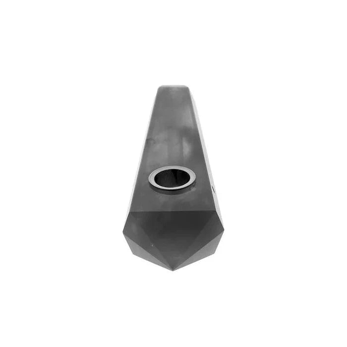 Top-down view of the Valiant Crystal Pipe - Opal, showcasing its sleek, transparent design and minimalist form.