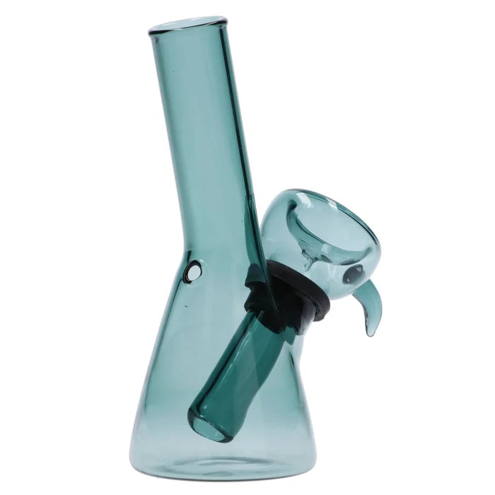 A three-quarter view of the 4.3-inch Valiant Mini Water Pipe in teal, showcasing its sleek, compact design.