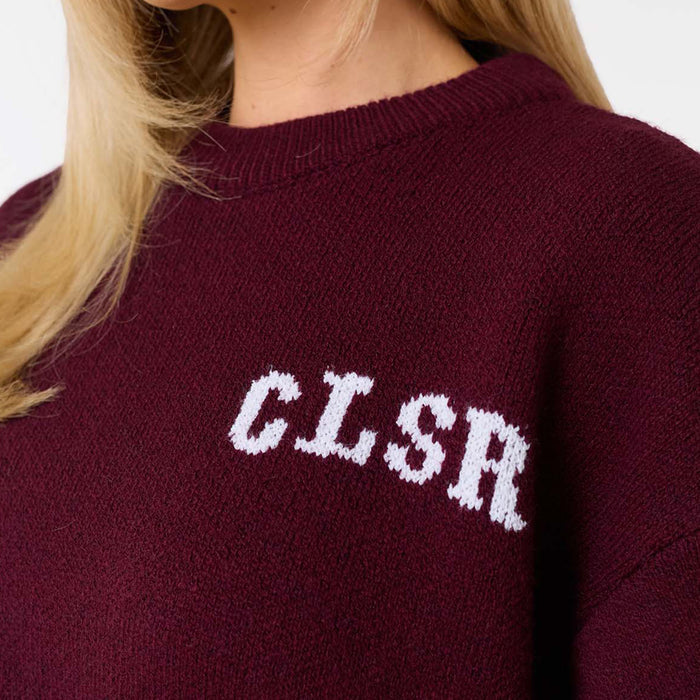 Varsity CLSR Knit Crew Neck | Burgundy