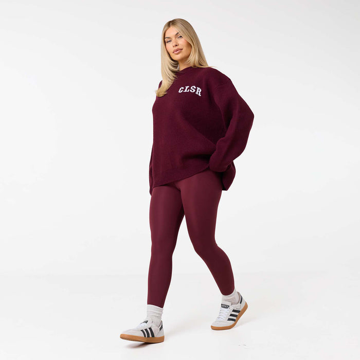 Varsity CLSR Knit Crew Neck | Burgundy