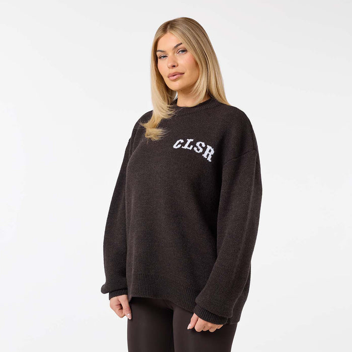 Varsity CLSR Knit Crew Neck | Coffee