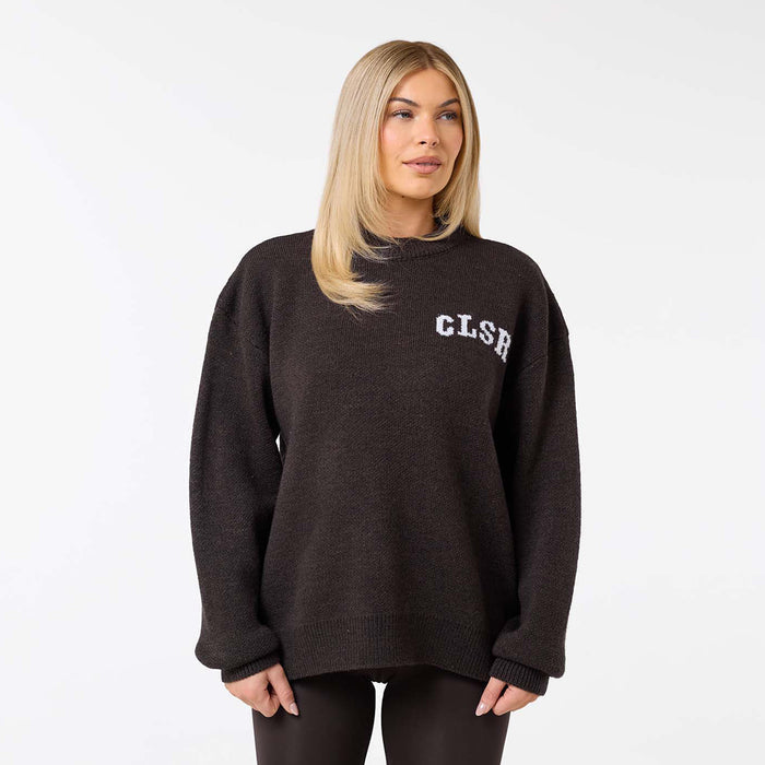 Varsity CLSR Knit Crew Neck | Coffee