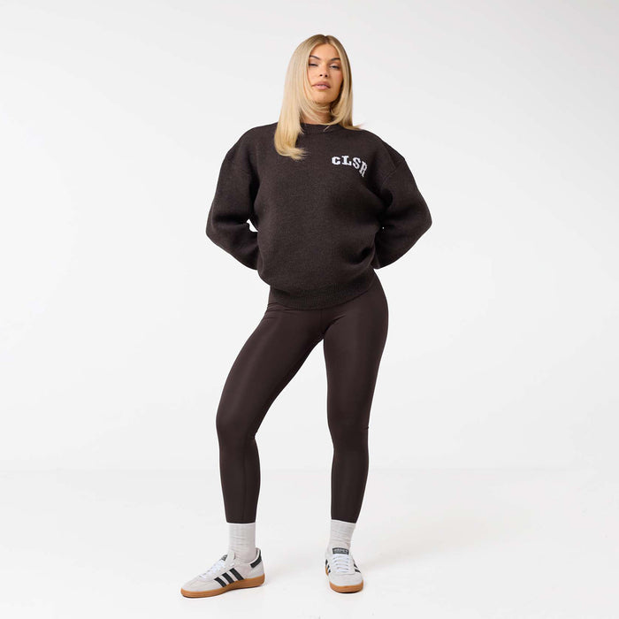 Varsity CLSR Knit Crew Neck | Coffee