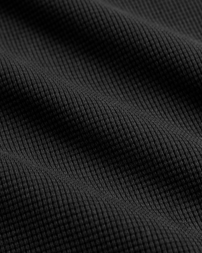 Waffle Full Zip Hoodie | Black