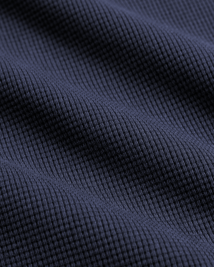 Waffle Full Zip Hoodie | Navy