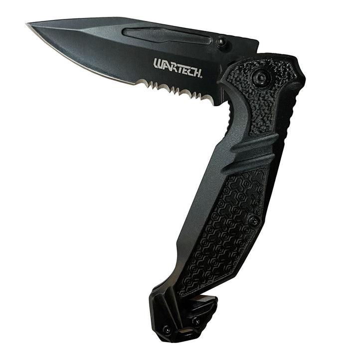 Wartech Spring Assisted Rescue 8.25" Knife, Folded half way