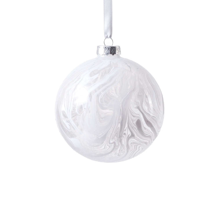 Watercolor Glass Ball Ornament - White - Ornaments by Carlyle Avenue