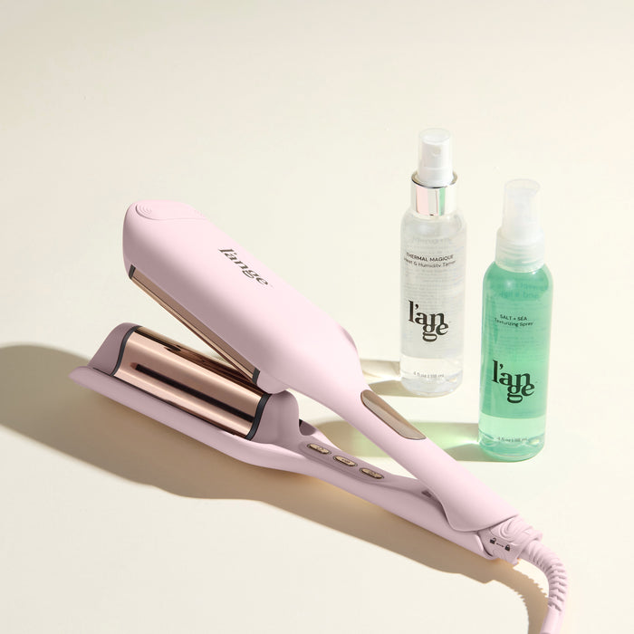 Wave Maker Value Set, featuring a Blush 1.3-in SculptWaver, Thermal Magique, and Salt & Sea, displayed on a beige background