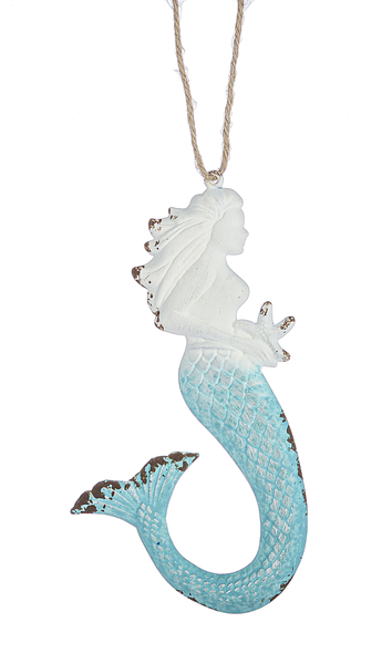 Weathered Mermaid Metal Ornament