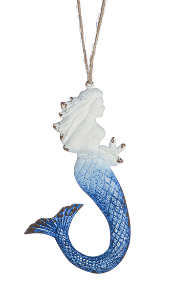 Weathered Mermaid Metal Ornament