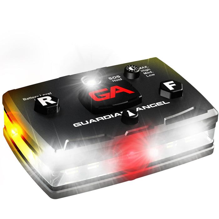 White/Yellow Wearable Safety Light, Front view.