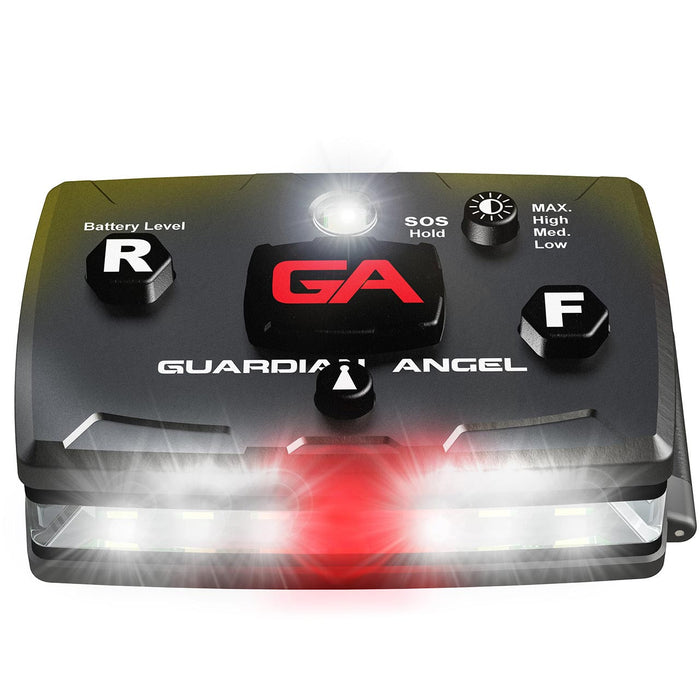White/Yellow Wearable Safety Light, Front view.