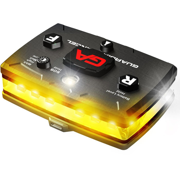 White/Yellow Wearable Safety Light, Front view.