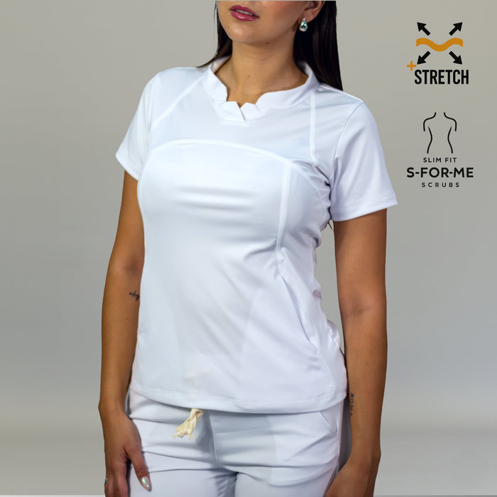 Women's 910 white scrub top professional healthcare uniform