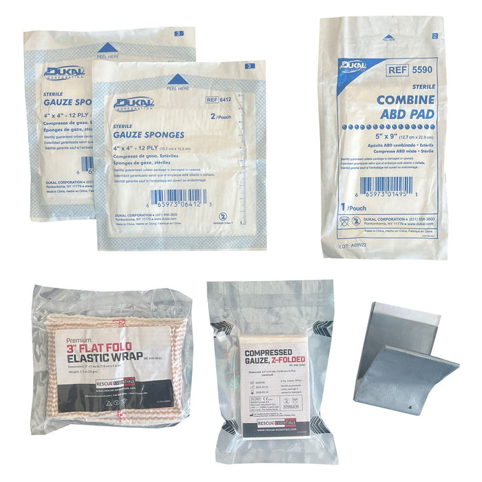 Rescue Essentials WoundPack Bandage System, contents