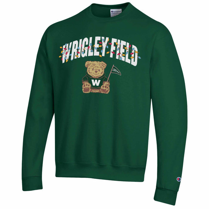 Wrigley Field Champion Christmas Teddy Bear Crewneck Sweatshirt