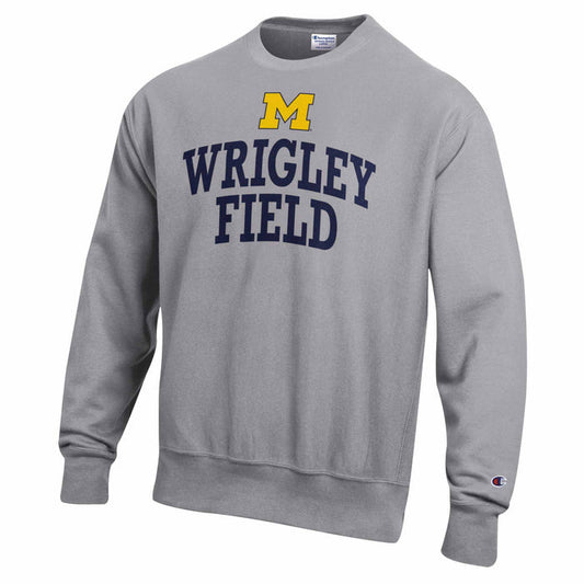Wrigley Field University Of Michigan Champion Reverse Weave Oxford Crewneck Sweatshirt