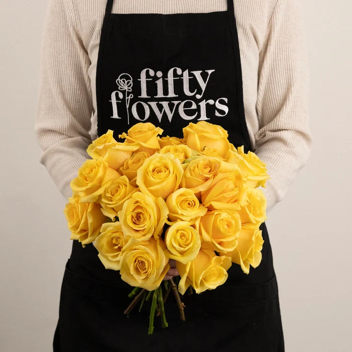 Yellow Butterscotch Rose Apron - Image