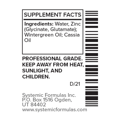 Zinca Stop Supplement Facts